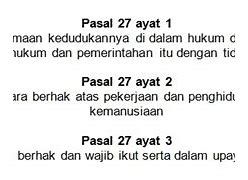 Arti Pasal 27 Ayat 1